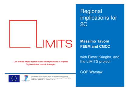 Regional implications for 2C Massimo Tavoni FEEM and CMCC