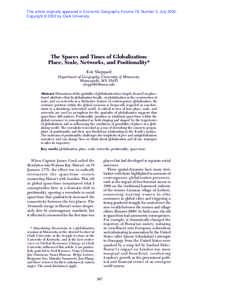 This article originally appeared in Economic Geography Volume 78, Number 3, July[removed]Copyright © 2002 by Clark University. FINAL PROOF #9066—ECONOMIC GEOGRAPHY—VOL. 78 NO. 3—04-sheppard