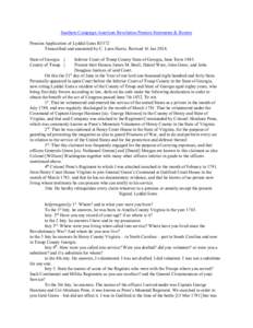 Southern Campaign American Revolution Pension Statements & Rosters Pension Application of Lyddal Estes R3372 Transcribed and annotated by C. Leon Harris. Revised 16 Jan[removed]State of Georgia } County of Troup }