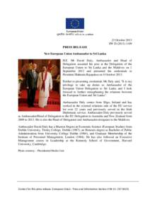 New European Union Ambassador to Sri Lanka