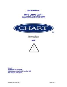 USER MANUAL  MVE CRYO CART Model# FNLMVECRYOCART  MVE