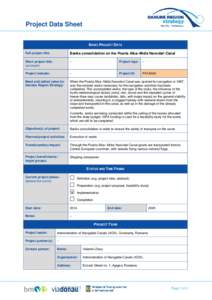 Project Data Sheet BASIC PROJECT DATA Full project title: Banks consolidation on the Poarta Alba–Midia Navodari Canal