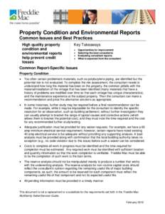 Property Condition and Environmental Reports: Common Issues and Best Practices