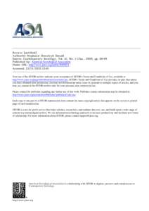 Review: [untitled] Author(s): Stephanie Hemelryk Donald Source: Contemporary Sociology, Vol. 32, No. 1 (Jan., 2003), pp[removed]Published by: American Sociological Association Stable URL: http://www.jstor.org/stable/30898