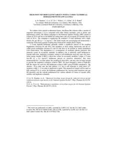 HIGH-FOOT NIF BERYLLIUM TARGETS WITH 6.72-MM CYLINDRICAL HOHLRAUMS WITH LOW GAS FILL1 A. N. Simakov1, S. A. Yi1, D. C. Wilson1, J. L. Kline1, D. E. Hinkel2 1 Los Alamos National Laboratory, Los Alamos, New Mexico, USA 2