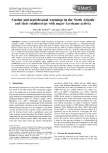 INTERNATIONAL JOURNAL OF CLIMATOLOGY Int. J. Climatol. 30: 174–[removed]Published online 16 March 2009 in Wiley InterScience (www.interscience.wiley.com) DOI: [removed]joc[removed]Secular and multidecadal warmings in th