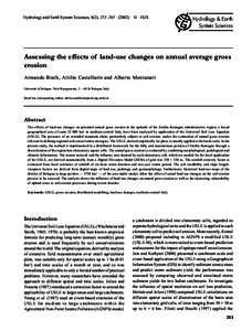 Assessing Hydrology and Earth System Sciences, 6(2), 255–the©effects EGSof land-use changes on annual average gross erosion  Assessing the effects of land-use changes on annual average gross