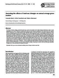 Soil / Water pollution / Universal Soil Loss Equation / Hydrology / Land management / Erosion / Surface runoff / Sediment / Emilia-Romagna / Environmental soil science / Earth / Soil science