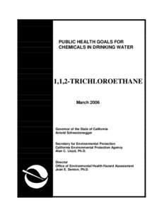 Public Health Goal for 1,1,2-Trichloroethane in drinking water