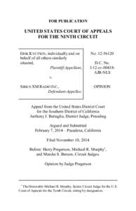 FOR PUBLICATION  UNITED STATES COURT OF APPEALS FOR THE NINTH CIRCUIT  ERIK KNUTSON, individually and on