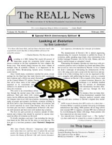 The official newsletter of the Rational Examination Association of Lincoln Land  “It’s a very dangerous thing to believe in nonsense.” — James Randi Volume 10, Number 2