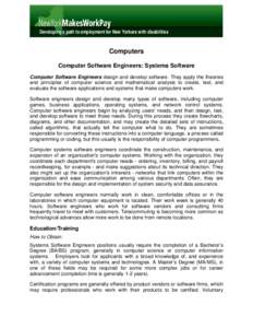 Computer Software Engineers:  Systems Software