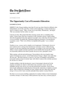 Microsoft Word - The Opportunity Cost of Economics Education 9-1.doc