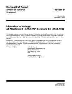 AT Attachment 8 - ATA/ATAPI Command Set