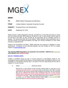 Microsoft Word - MGEX memo proposed price limit expansion amendments[removed]