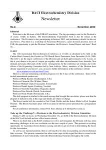 RACI Electrochemistry Division  Newsletter No.8  November[removed]