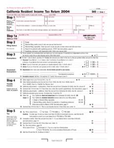 2004 California Resident Income Tax Return