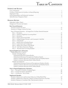 Table of Contents Introductory Section Letter of Transmittal�����������������������������������������������������