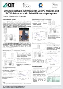 Simulationsstudie zur Integration von PV-Modulen und PVT-Kollektoren in ein Solar-Wärmepumpensystem C. Glück , T. Faßnacht und U. Leibfried Systemkonzept mit STL- + PVT-Kollektoren  Forschungsprojekt Sol2Heat