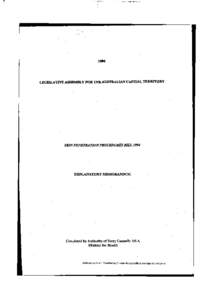 1994  LEGISLATIVE ASSEMBLY FOR THE AUSTRALIAN CAPITAL TERRITORY SKIN PENETRATION PROCEDURES BILL 1994