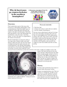 Meteorology / Fictitious forces / Classical mechanics / Mechanics / Coriolis effect / Centrifugal force / Northern Hemisphere / Tropical cyclone / Coriolis / Physics / Rotation / Force