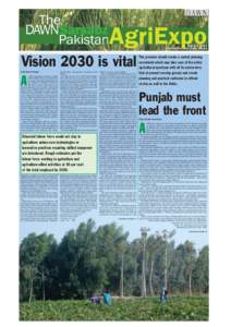 April 4-5, 2013 Expo Centre, Johar Town, Lahore Vision 2030 is vital A By Ishrat Husain