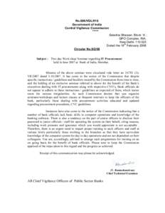 Politics / Central Vigilance Commission / Corruption in India / Procurement