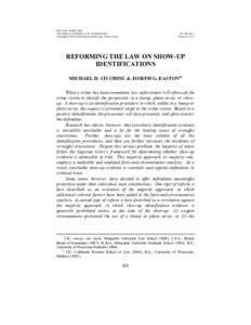 THE JOURNAL OF CRIMINAL LAW & CRIMINOLOGY Copyright © 2010 by Northwestern University, School of Law Vol. 100, No. 2 Printed in U.S.A.