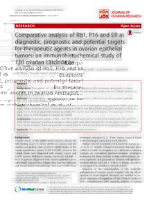 Comparative analysis of Rb1, P16 and ER as diagnostic, prognostic and potential targets for therapeutic agents in ovarian epithelial tumors: an immunohistochemical study of 130 ovarian carcinomas