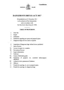 Consolidation NORFOLK ISLAND  DANGEROUS DRUGS ACT 1927