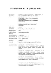 SUPREME COURT OF QUEENSLAND  CITATION: Goldtaper Pty Ltd & Ors v Berela Pty LtdQSC 104