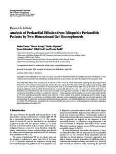 Analysis of Pericardial Effusion from Idiopathic Pericarditis
Patients by Two-Dimensional Gel Electrophoresis