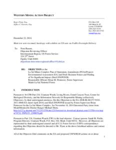 WESTERN MINING ACTION PROJECT ________________________________________________________________________________________________ Roger Flynn, Esq., Jeffrey C. Parsons, Esq.  P.O. Box 349