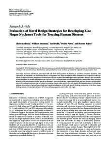 Evaluation of Novel Design Strategies for Developing Zinc Finger Nucleases Tools for Treating Human Diseases