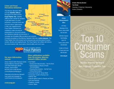 Arizona Attorney General Tom Horne Crime and Fraud Prevention Initiatives