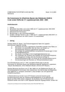 KOMMISSION FÜR ÖFFENTLICHE BAUTEN Sekretariat Stand: [removed]Die Kommission für öffentliche Bauten des Ständerats (KöB-S)