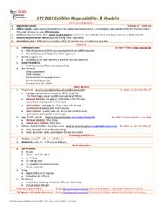 STC 2015 Exhibitor Responsibilities & Checklist a. b. c. d.