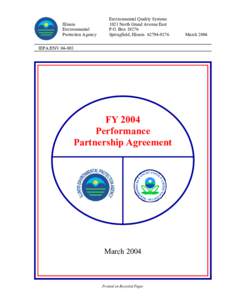 FY 2004 Performance Partnership Agreement between Illinois EPA and Region 5, USEPA