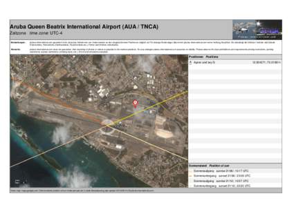 Aruba Queen Beatrix International Airport (AUA / TNCA) Zeitzone time zone: UTC-4 Bemerkungen: planes-international.com garantiert nicht, dass das Aufnehmen von Videomaterial an den eingezeichneten Positionen möglich ist