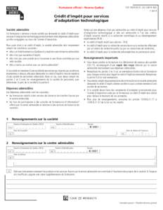 CO[removed][removed]de 4 Formulaire officiel – Revenu Québec  Crédit d’impôt pour services