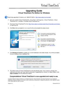 Virtual TimeClock  ® Upgrading Guide Virtual TimeClock Pro Edition for Windows