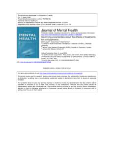 This article was downloaded by:[University of Leeds] On: 11 March 2008 Access Details: [subscription numberPublisher: Informa Healthcare Informa Ltd Registered in England and Wales Registered Number:  