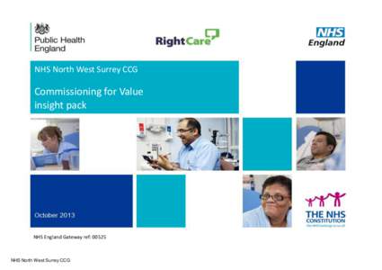 NHS North West Surrey CCG  Commissioning for Value insight pack  NHS England Gateway ref: 00525
