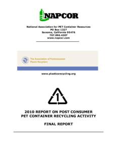 National Association for PET Container Resources PO Box 1327 Sonoma, California[removed]4207 www.napcor.com