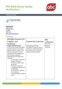 Audit Bureau of Circulations / Auditing / ComScore / Online advertising / Validation / Verification and validation / Science / Philosophy of science / Pharmaceutical industry / Validity / Business