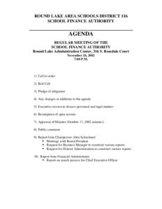 SFA Agenda for Round Lake Area School District 116