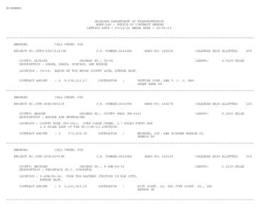 XCOAWARD  OKLAHOMA DEPARTMENT OF TRANSPORTATION BAMS/LAS - NOTICE OF CONTRACT AWARDS LETTING DATE = [removed]AWARD DATE = [removed] -----------------------------------------------------------------------------------------