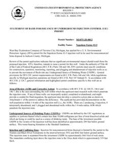 Completion / Safe Drinking Water Act / Fuel injection / Environment of the United States / Energy / Technology / Code of Federal Regulations / Title 40 of the Code of Federal Regulations / United States Environmental Protection Agency