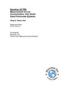 Colloidal chemistry / Spectroscopy / Aerosol science / Particulates / Scattering / Light scattering / Dynamic light scattering / Particle-size distribution / Backscatter / Chemistry / Physics / Science