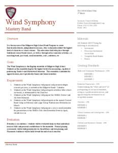 [removed]School Year 3rd Block: Wind Symphony Mastery Band